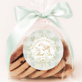 One Silly Goose Gender neutral Sage Birthday Ronde Sticker