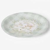 One Silly Goose Gender neutral Sage green Birthday Papieren Bordje (Gekanteld)