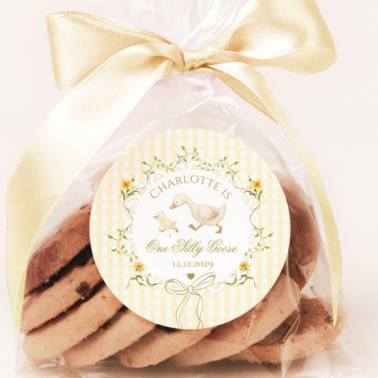 One Silly Goose Gender neutral Wildflower Ronde Sticker