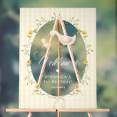 One Silly Goose Gingham 1st Birthday Welcome Acryl Bord (Neutraal)