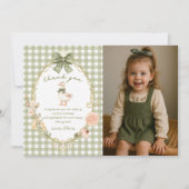 One Silly Goose Gingham Birthday Photo Bedankkaart (Voorkant)