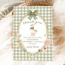 One Silly Goose Gingham Birthday Thank You Card Bedankkaart