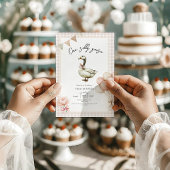 One Silly Goose Girl 1st Birthday  Invitation Kaart
