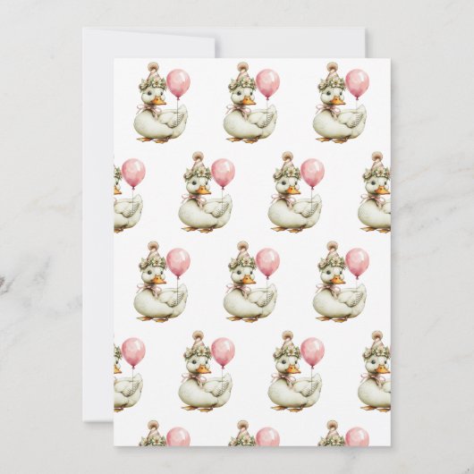 One Silly Goose Girl 1st Birthday  Kaart (Achterkant)