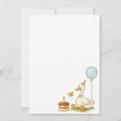 One Silly Goose Girl 1st Birthday Party Invitation Kaart (Achterkant)