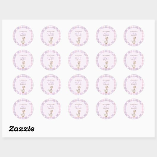 One Silly Goose Girl 1st Birthday Party Thank You Ronde Sticker (Vel)