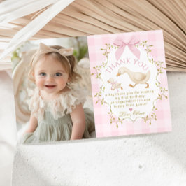 One Silly Goose Girl 1st Birthday Thank you card Kaart