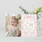 One Silly Goose Girl 1st Birthday Thank you card Kaart (Staand voorkant)