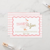 One Silly Goose Girl 1st Birthday Thank You Kaart (Voorkant / Achterkant in situ)