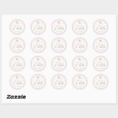 One Silly Goose Girls 1e Verjaardag Roze Gingham Ronde Sticker (Vel)