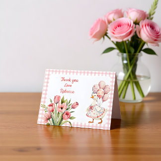 One Silly Goose Girls's First Birthday Bedankkaart