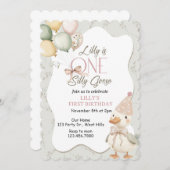 One Silly Goose, Goose, ONE, First Birthday, Goose Kaart (Voorkant / Achterkant)