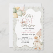 One Silly Goose, Goose, ONE, First Birthday, Goose Kaart (Voorkant)