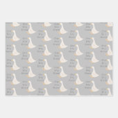 One Silly Goose Gray Girl's Birthday Party Inpakpapier Vel (Voorkant 2)