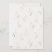 One Silly Goose Green Drawn 1st Birthday Thank You Bedankkaart (Achterkant)