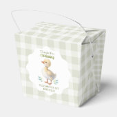 One Silly Goose Green Gingham Baby First Birthday Bedankdoosjes (Achterkant)
