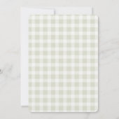 One Silly Goose Green Gingham Baby First Birthday Kaart (Achterkant)