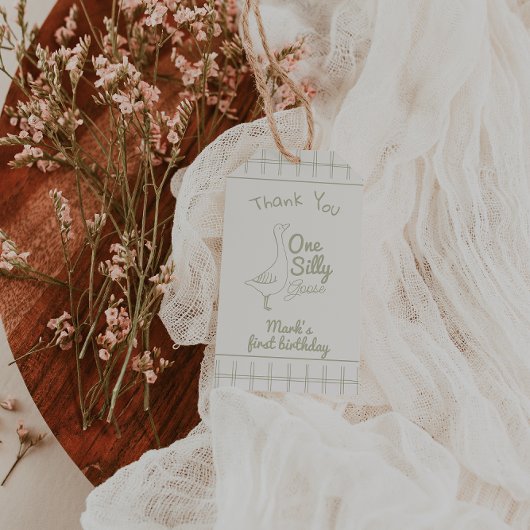 One Silly Goose Green Hand Drawn 1st Birthday  Cadeaulabel