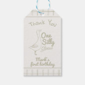 One Silly Goose Green Hand Drawn 1st Birthday  Cadeaulabel (Voorkant)