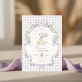 One Silly Goose Lilac Purple Bow 1st Birthday Kaart