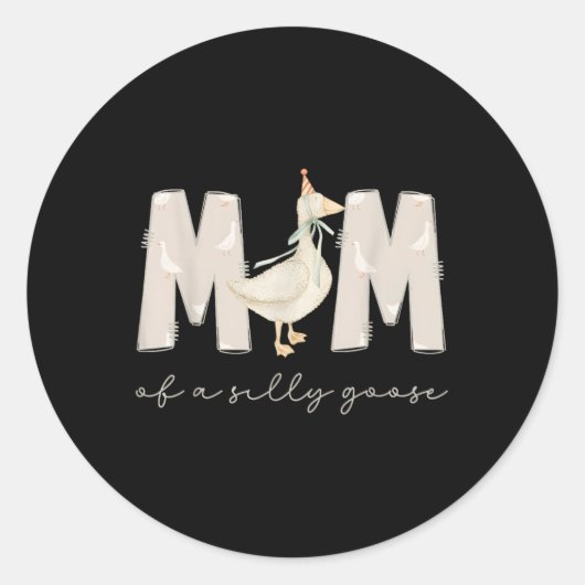 One Silly Goose Mama 1st First Birthday Family 202 Ronde Sticker (Voorkant)