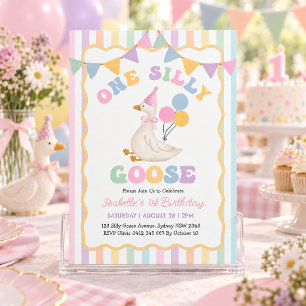 One Silly Goose: Meisjesachtige Pastel Strepen 1e Kaart