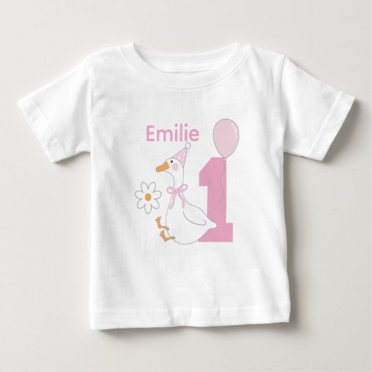 One silly Goose Personalize name First birthday (Voorkant)
