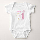 One silly Goose Personalize name First birthday Romper (Voorkant)