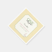 One Silly Goose Pink and Gingham 1st Birthday Servet (Hoek)