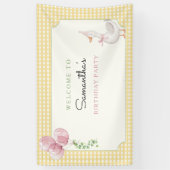 One Silly Goose Pink and Gingham Birthday Banner (Verticaal)