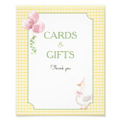 One Silly Goose Pink and Gingham Tabletop Sign Foto Afdruk (Voorkant)