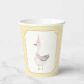 One Silly Goose Pink and Yellow Gingham Papieren Bekers (Voorkant)