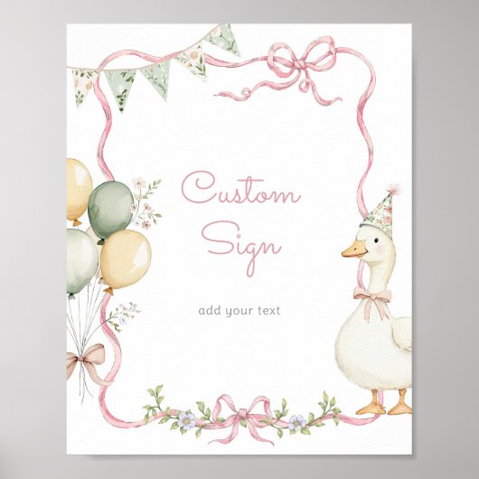 One Silly Goose Pink Bow Custom Poster (Voorkant)