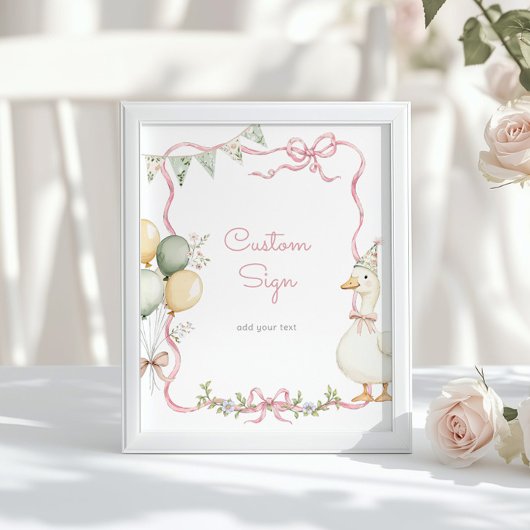 One Silly Goose Pink Bow Custom Poster