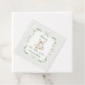 One Silly Goose Pink Bow Floral 1st Birthday Bedankjes Labels (In situ)