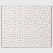 One Silly Goose Pink Bow Gingham Birthday Cadeaupapier (Vlak)