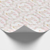 One Silly Goose Pink Bow Gingham Birthday Cadeaupapier (Hoek)