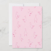 One Silly Goose Pink Drawn 1st Birthday Thank You Bedankkaart (Achterkant)