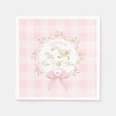One Silly Goose Pink Gingham 1st Birthday Bow Servet (Voorkant)
