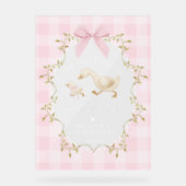 One Silly Goose Pink Gingham Birthday Welcome Acryl Bord (Voorkant)