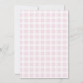 One Silly Goose Pink Gingham Girl First Birthday Kaart (Achterkant)