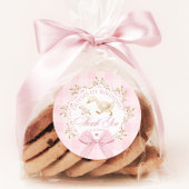 One Silly Goose Pink Gingham Whimsical Thank you Ronde Sticker