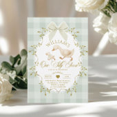 One Silly Goose Pistachio Gingham 1st Birthday Kaart