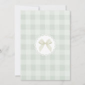 One Silly Goose Pistachio Gingham 1st Birthday Kaart (Achterkant)
