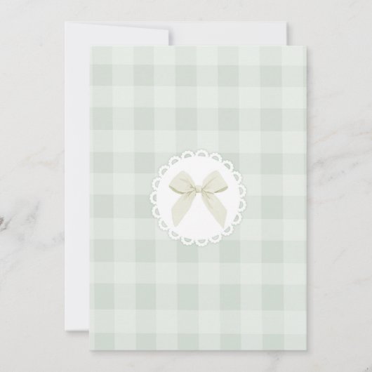 One Silly Goose Pistachio Gingham 1st Birthday Kaart (Achterkant)