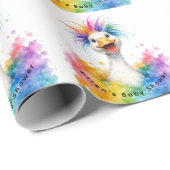 One Silly Goose Rainbow Baby Shower Cadeaupapier (Rol Hoek)