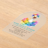 One Silly Goose Rainbow Baby Shower Cute Acryl Uitnodigingen (Laagn)