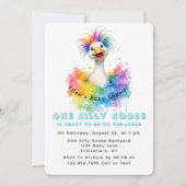 One Silly Goose Rainbow Baby Shower Cute Kaart (Voorkant)