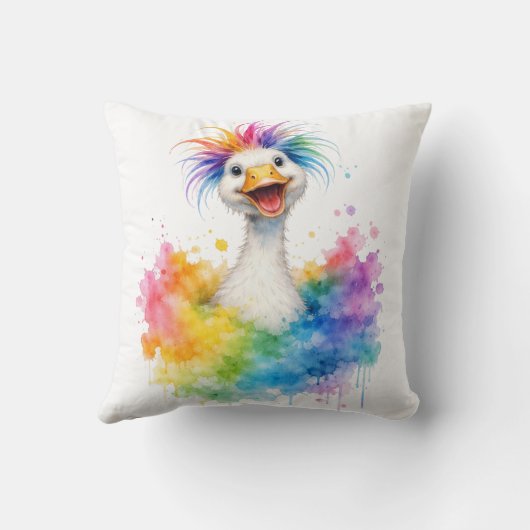 One Silly Goose Rainbow Baby Shower Gift Kussen (Achterkant)