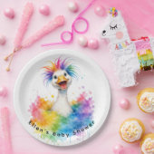 One Silly Goose Rainbow Baby Shower Papieren Bordje (Feest)